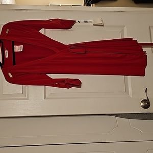 Calvin Klein red wrap around dress.